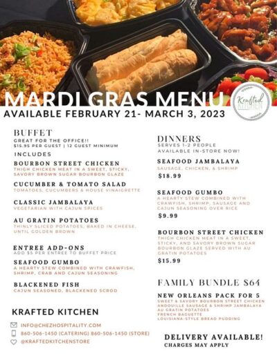 mardi gras catering menu